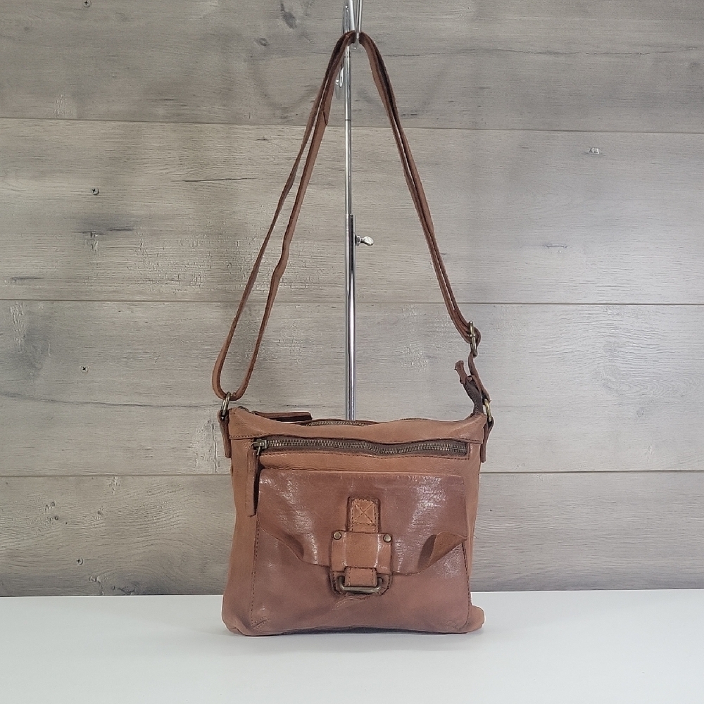 Harbour 2Nd for Anthropologie Leather Crossbody Messenger Bag - Brown